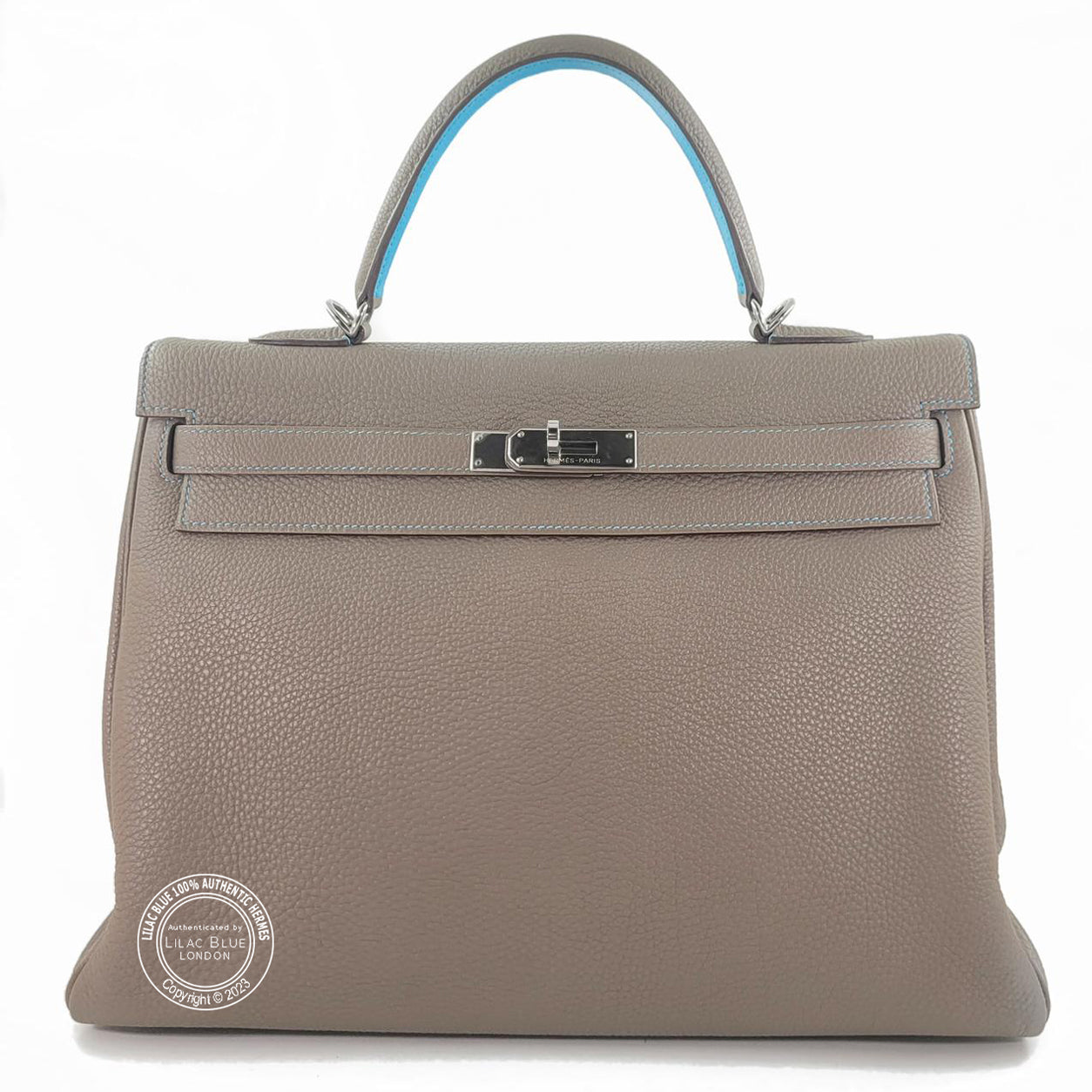 Hermès Kelly 35cm Etoupe/Aztec So Flash Togo PHW - Preloved