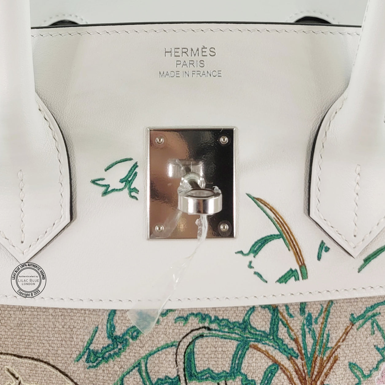 Hermès Birkin 35cm Faubourg Tropical White Swift/Toile PHW