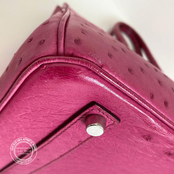 Hermès Birkin 35cm Fuchsia Birkin Ostrich PHW - Preloved