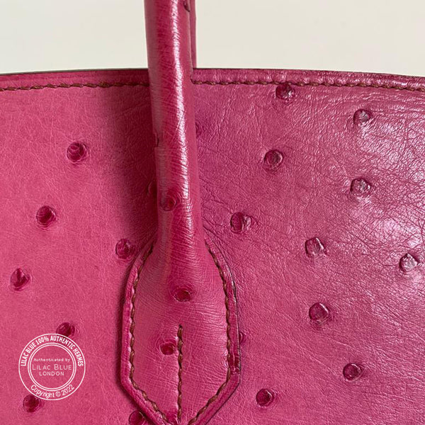 Hermès Birkin 35cm Fuchsia Birkin Ostrich PHW - Preloved