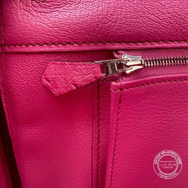 Hermès Birkin 35cm Fuchsia Birkin Ostrich PHW - Preloved