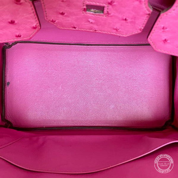 Hermès Birkin 35cm Fuchsia Birkin Ostrich PHW - Preloved