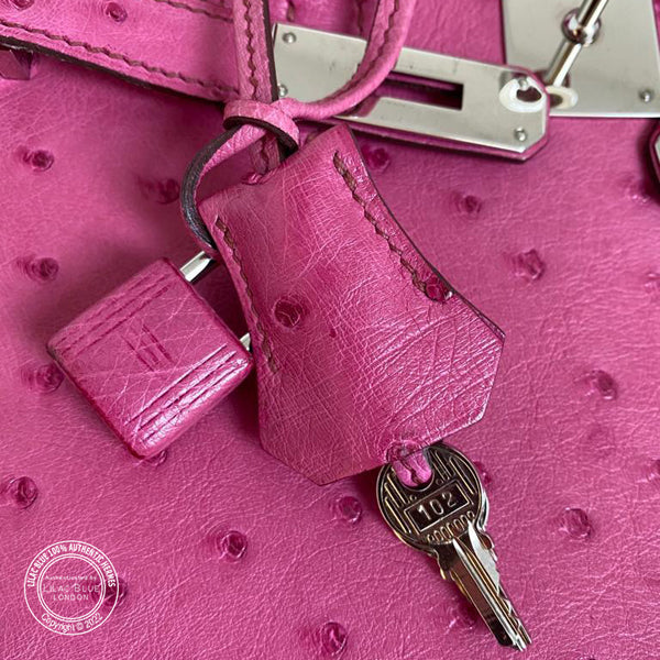 Hermès Birkin 35cm Fuchsia Birkin Ostrich PHW - Preloved