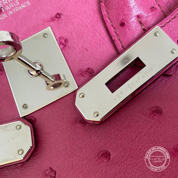 Hermès Birkin 35cm Fuchsia Birkin Ostrich PHW - Preloved