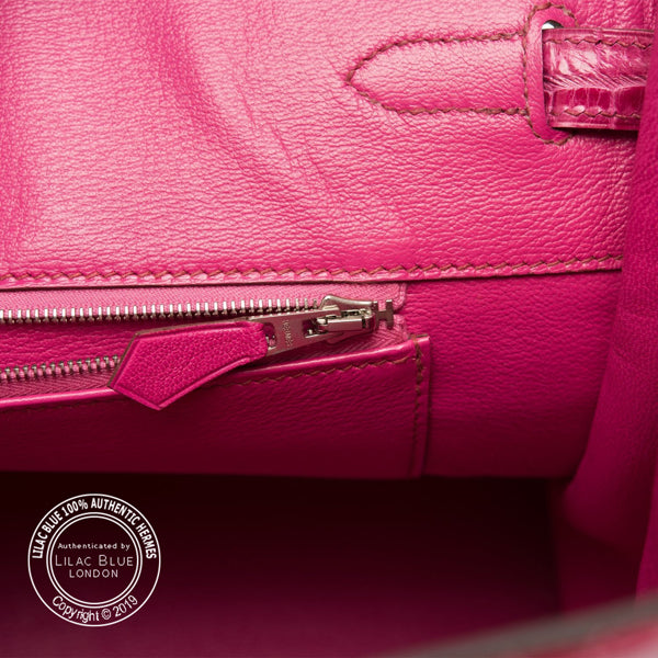Hermès Birkin 35cm Fuschia Shiny Croc PHW