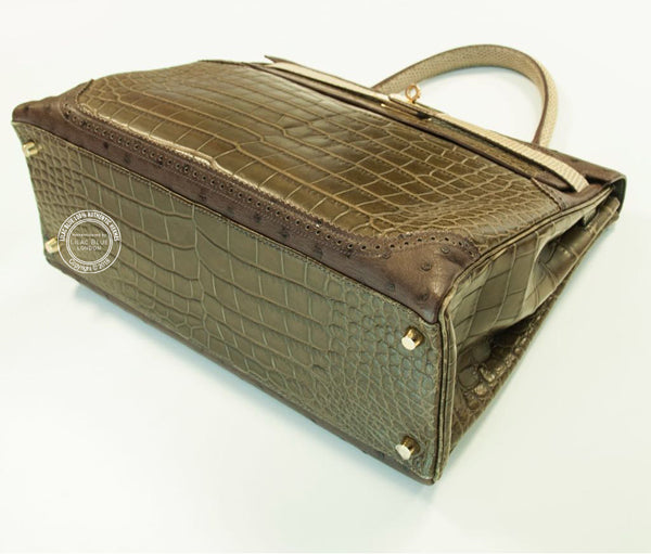 Hermès Kelly 35cm Grand Marriage Permabrass - Preloved