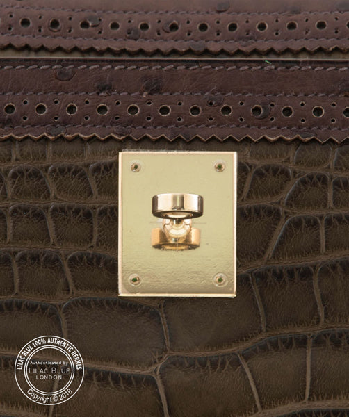 Hermès Kelly 35cm Grand Marriage Permabrass - Preloved