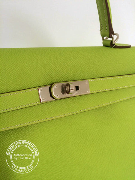 Hermès Kelly 35cm Kiwi/Lichen Candy Epsom PHW - As New