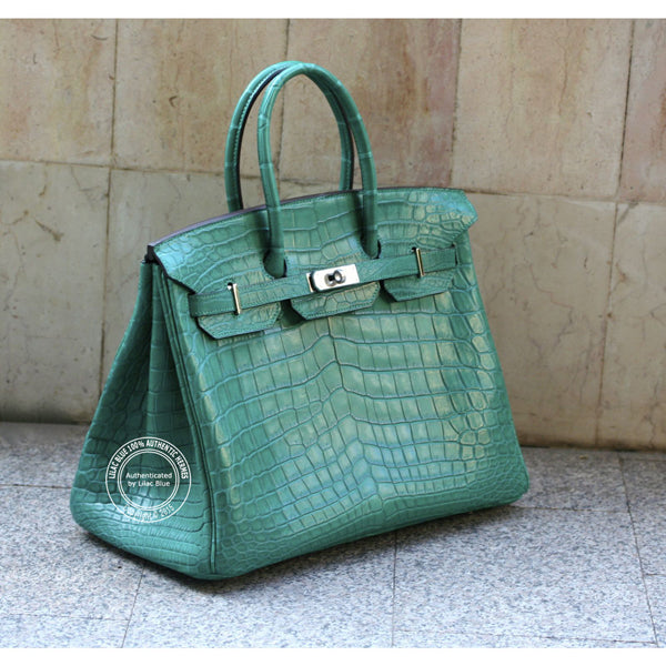 Hermès Birkin 35cm Malachite Matte Croc PHW