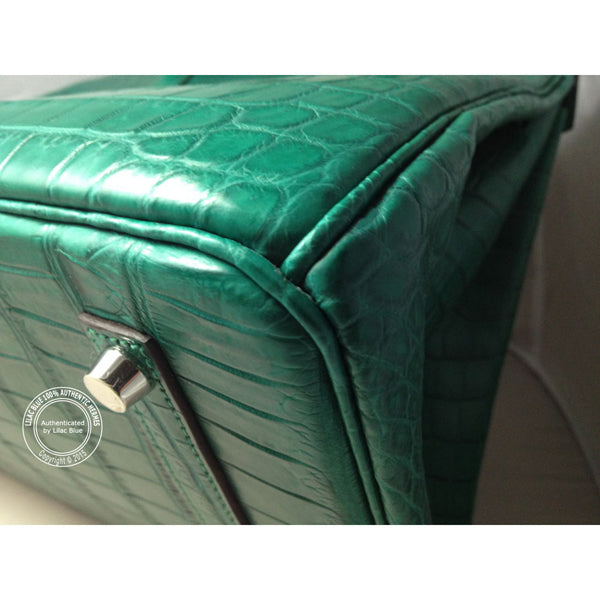 Hermès Birkin 35cm Malachite Matte Croc PHW