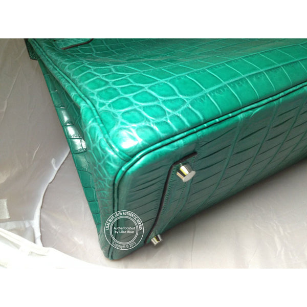 Hermès Birkin 35cm Malachite Matte Croc PHW
