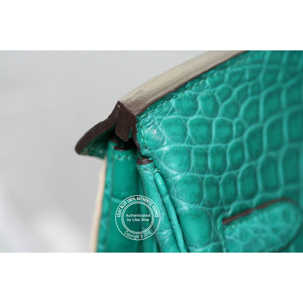 Hermès Birkin 35cm Malachite Matte Croc PHW