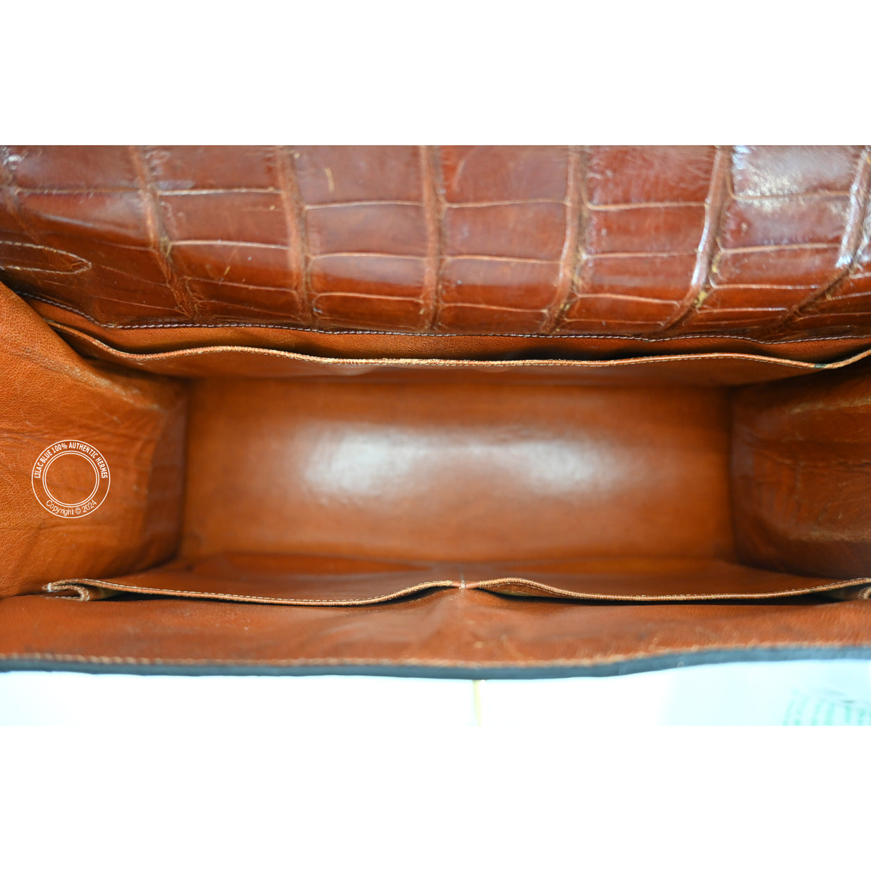 Hermes Kelly 35cm Miel Shiny Croc GHW - Vintage