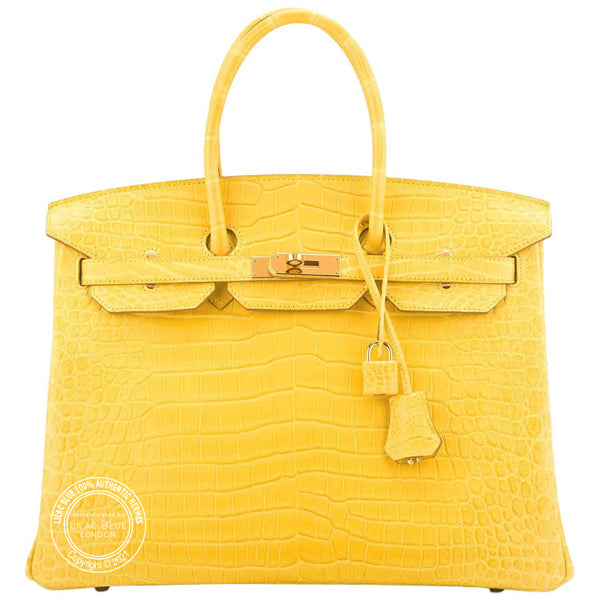 Hermès Birkin 35cm Mimosa Matte Croc GHW