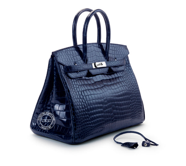 Hermès Birkin 35cm Dark Blue Shiny Croc PHW