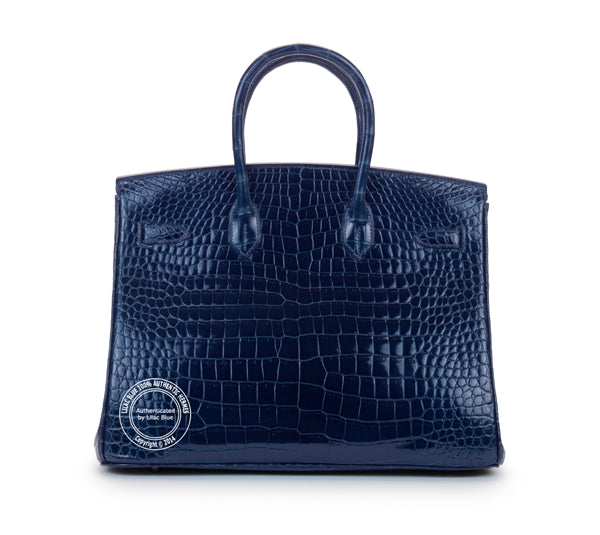 Hermès Birkin 35cm Dark Blue Shiny Croc PHW