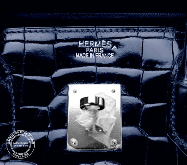 Hermès Birkin 35cm Dark Blue Shiny Croc PHW