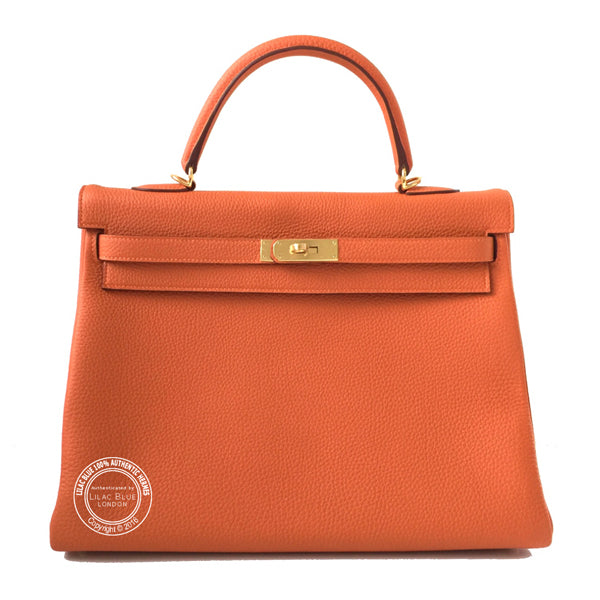 Hermès Kelly 35cm Orange Togo GHW