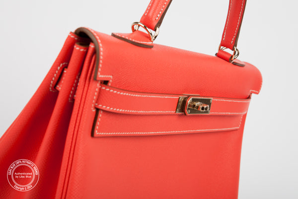 Hermès Kelly 35cm Rose Jaipur Candy Epsom Permabrass