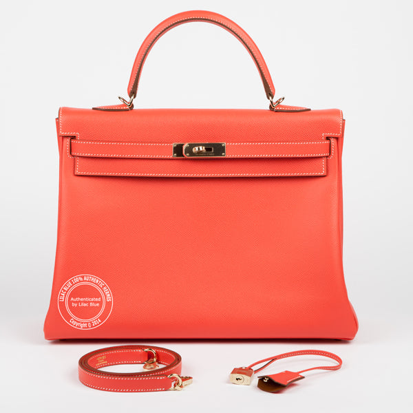 Hermès Kelly 35cm Rose Jaipur Candy Epsom Permabrass