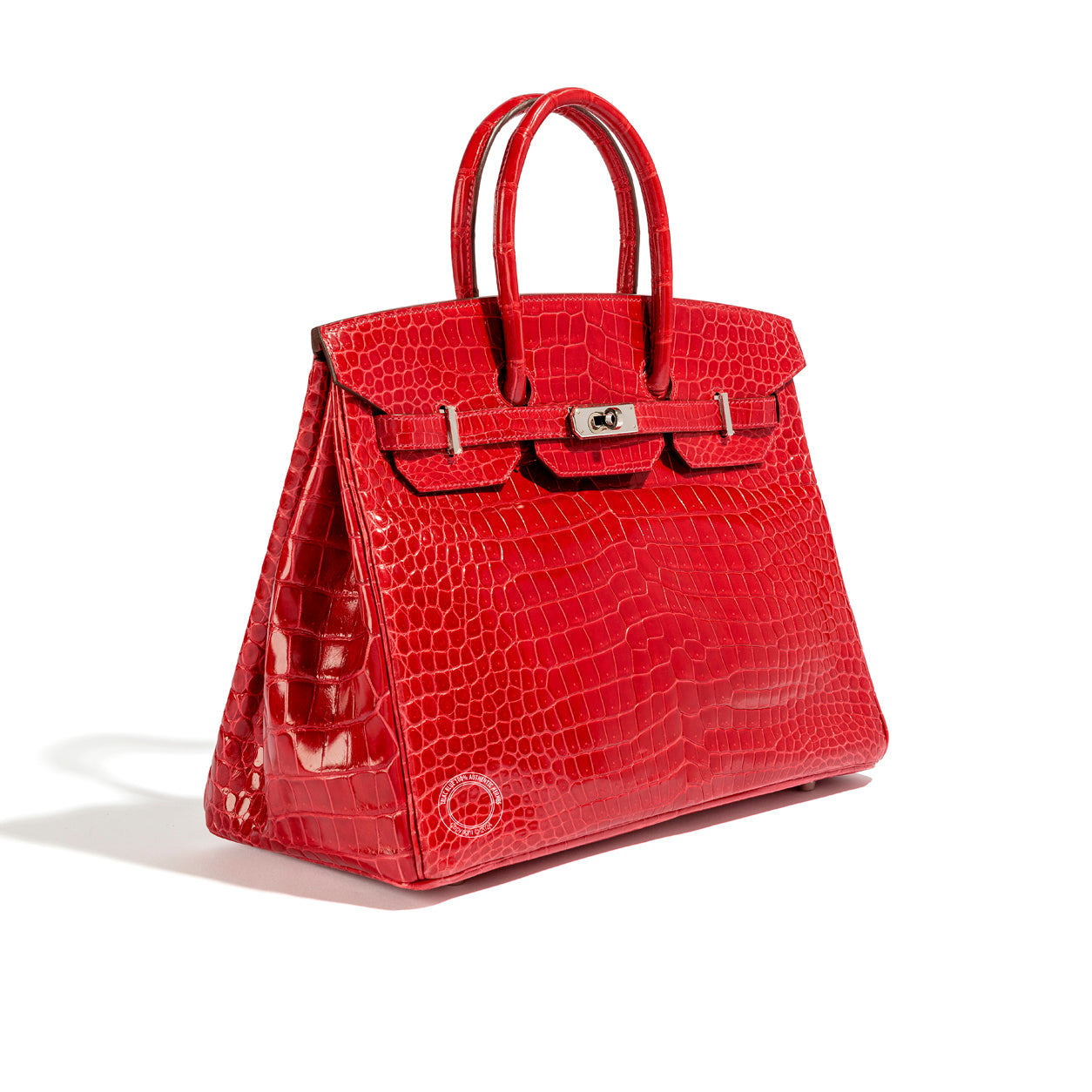 Hermès Birkin 35cm Rouge Braise Croc  PHW - Preloved