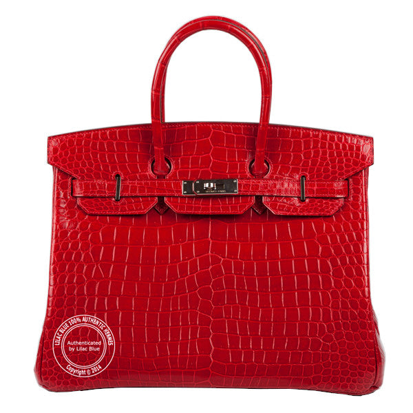 Hermès Birkin 35cm Rouge Braise Shiny Croc PHW