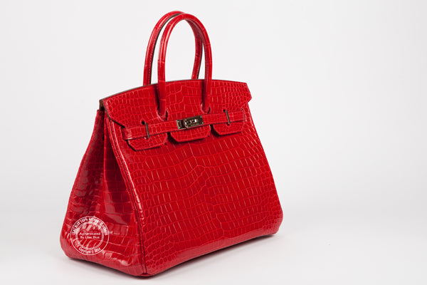 Hermès Birkin 35cm Rouge Braise Shiny Croc PHW