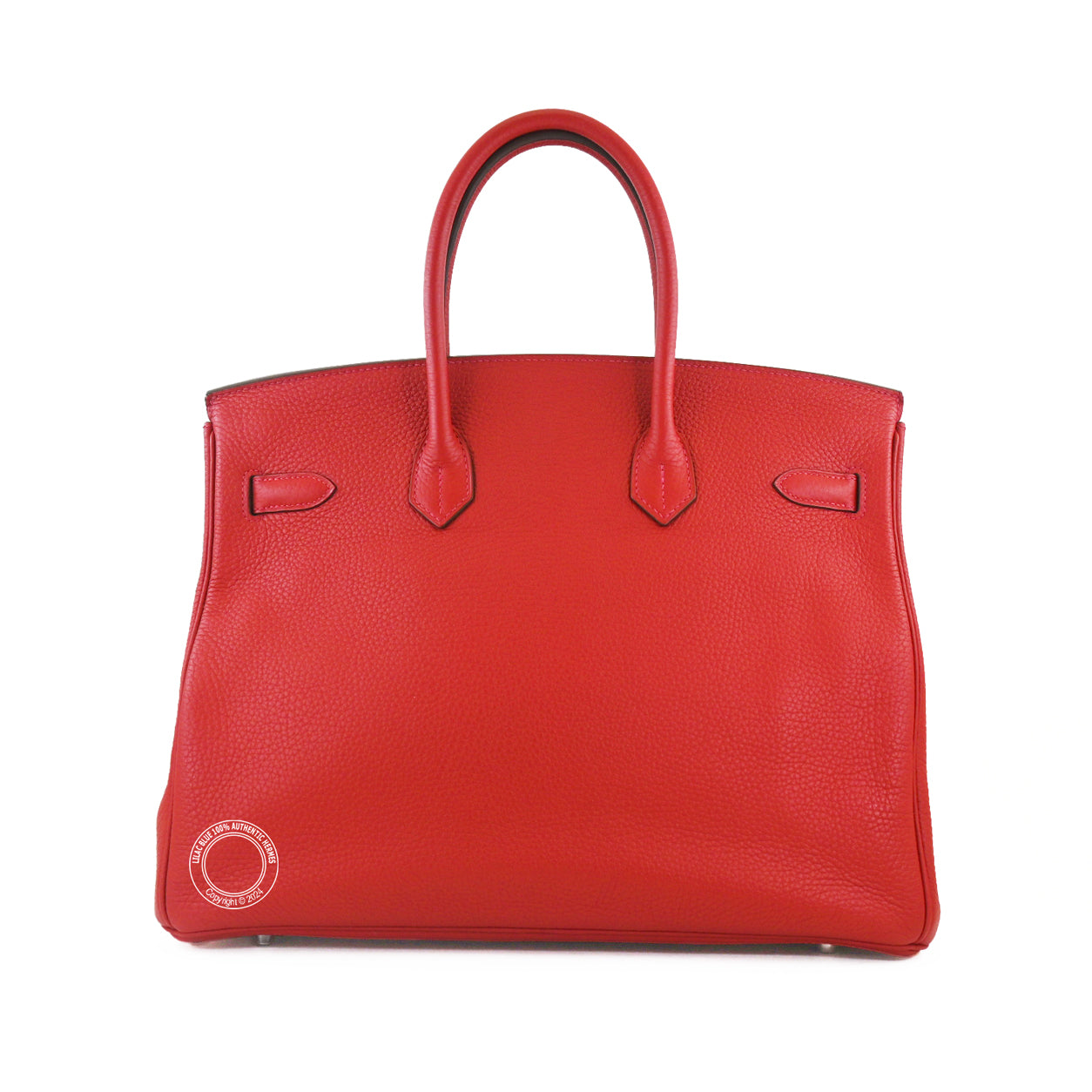 Hermès Birkin 35cm Rouge Casaque Clemence PHW - Preloved