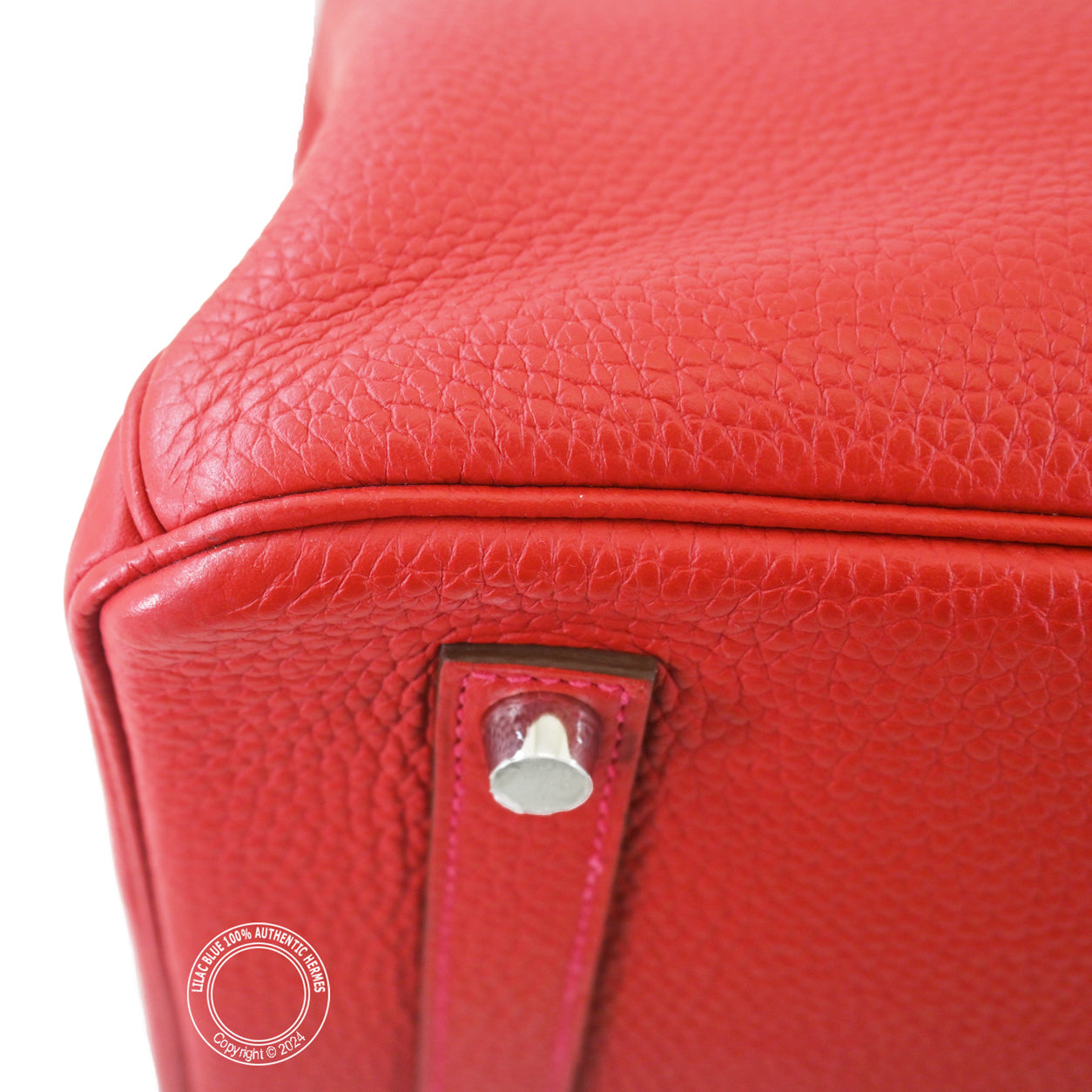 Hermès Birkin 35cm Rouge Casaque Clemence PHW - Preloved