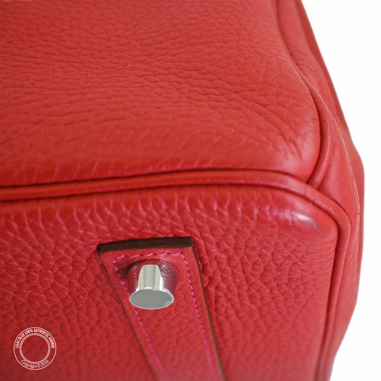 Hermès Birkin 35cm Rouge Casaque Clemence PHW - Preloved