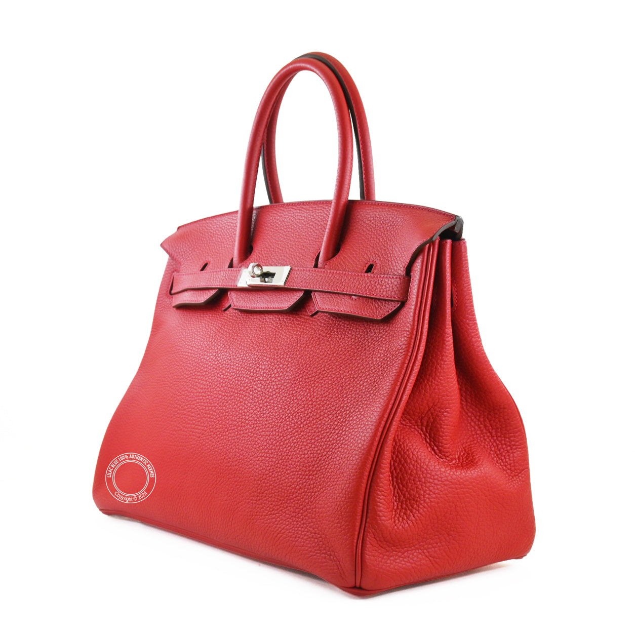 Hermès Birkin 35cm Rouge Casaque Clemence PHW - Preloved