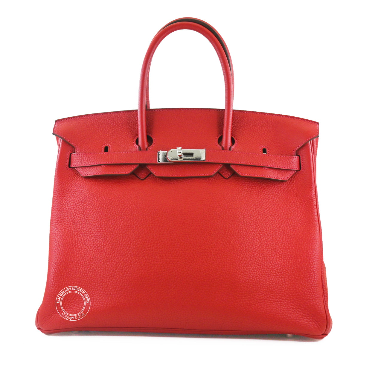 Hermès Birkin 35cm Rouge Casaque Clemence PHW - Preloved