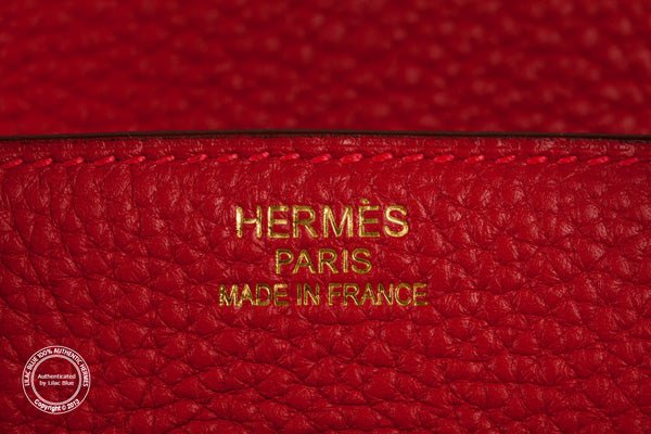 Hermès Birkin 35cm Rouge Casaque Clemence GHW