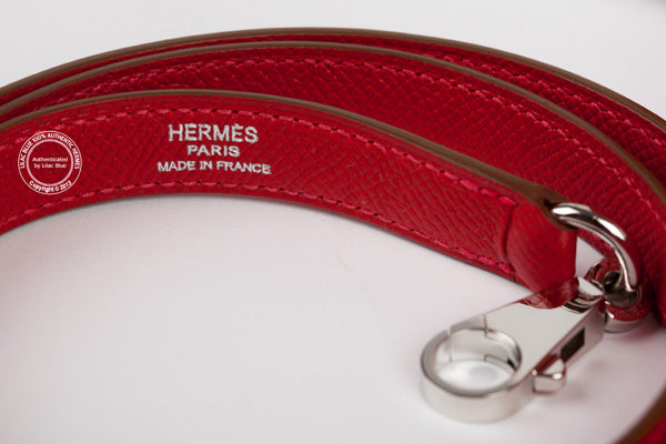 Hermès Kelly 32cm Rouge Casaque & White Flag Epsom PHW