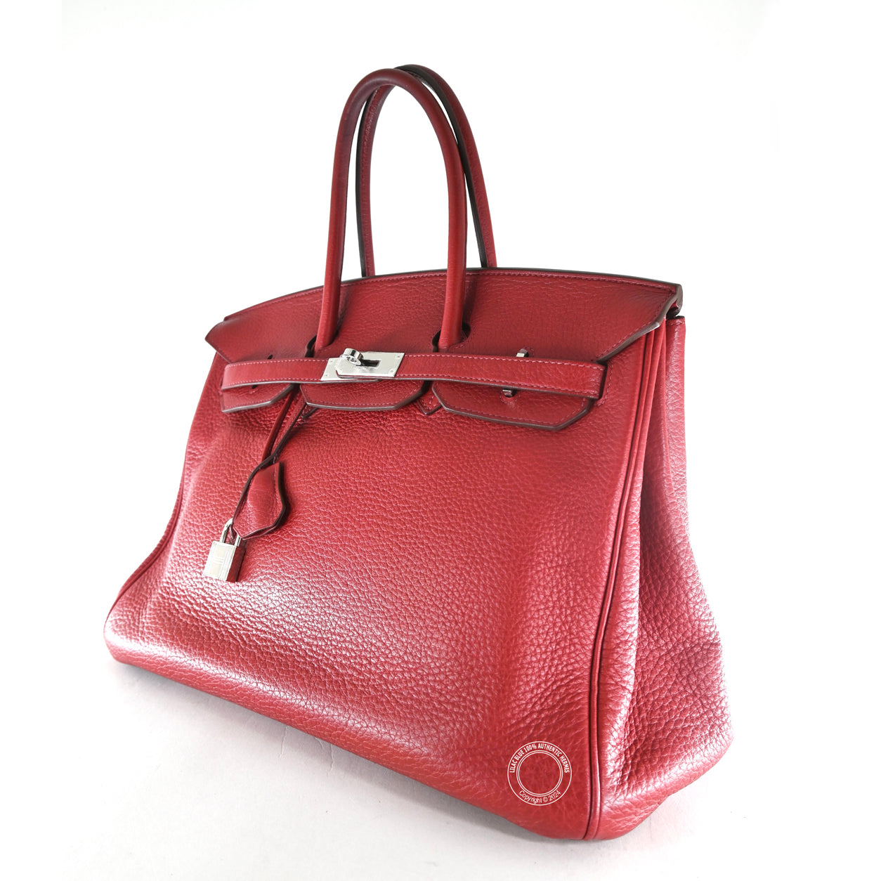 Hermes Birkin 35cm Rouge Garance Clemence  PHW - Preloved