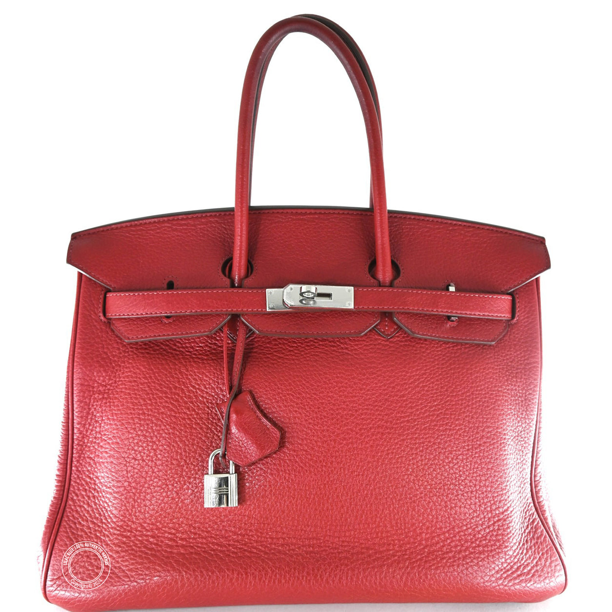 Hermes Birkin 35cm Rouge Garance Clemence  PHW - Preloved