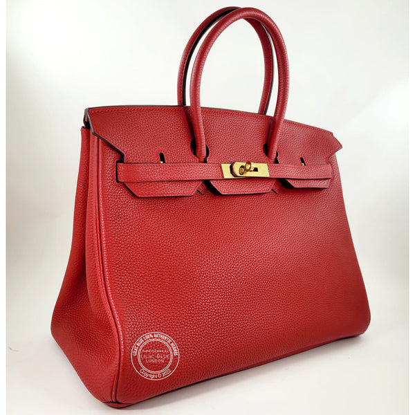 Hermès Birkin 35cm Rouge Garance Togo GHW - Preloved