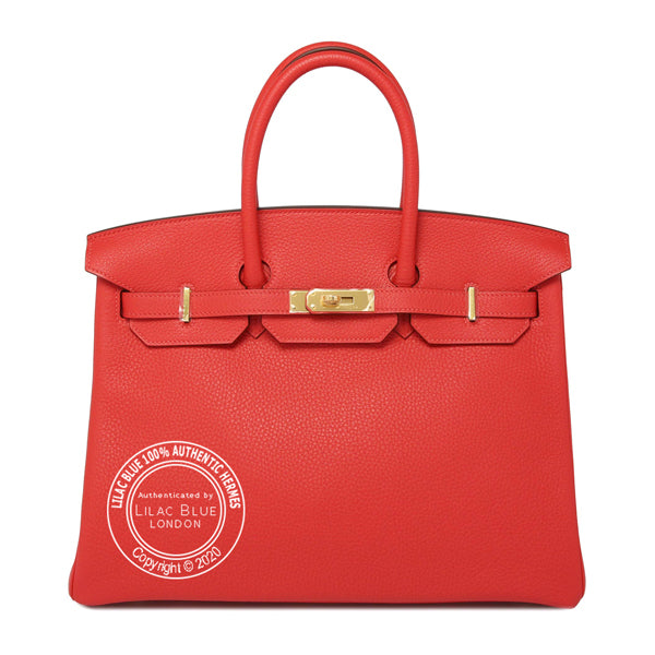 Hermes Birkin 35cm Rouge Pivoine Clemence GHW