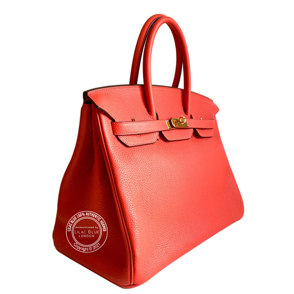 Hermes Birkin 35cm Rouge Pivoine Clemence GHW