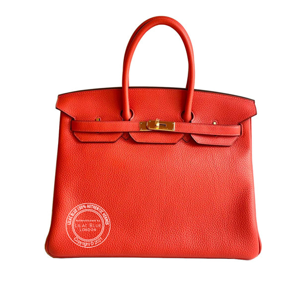 Hermes Birkin 35cm Rouge Pivoine Clemence GHW