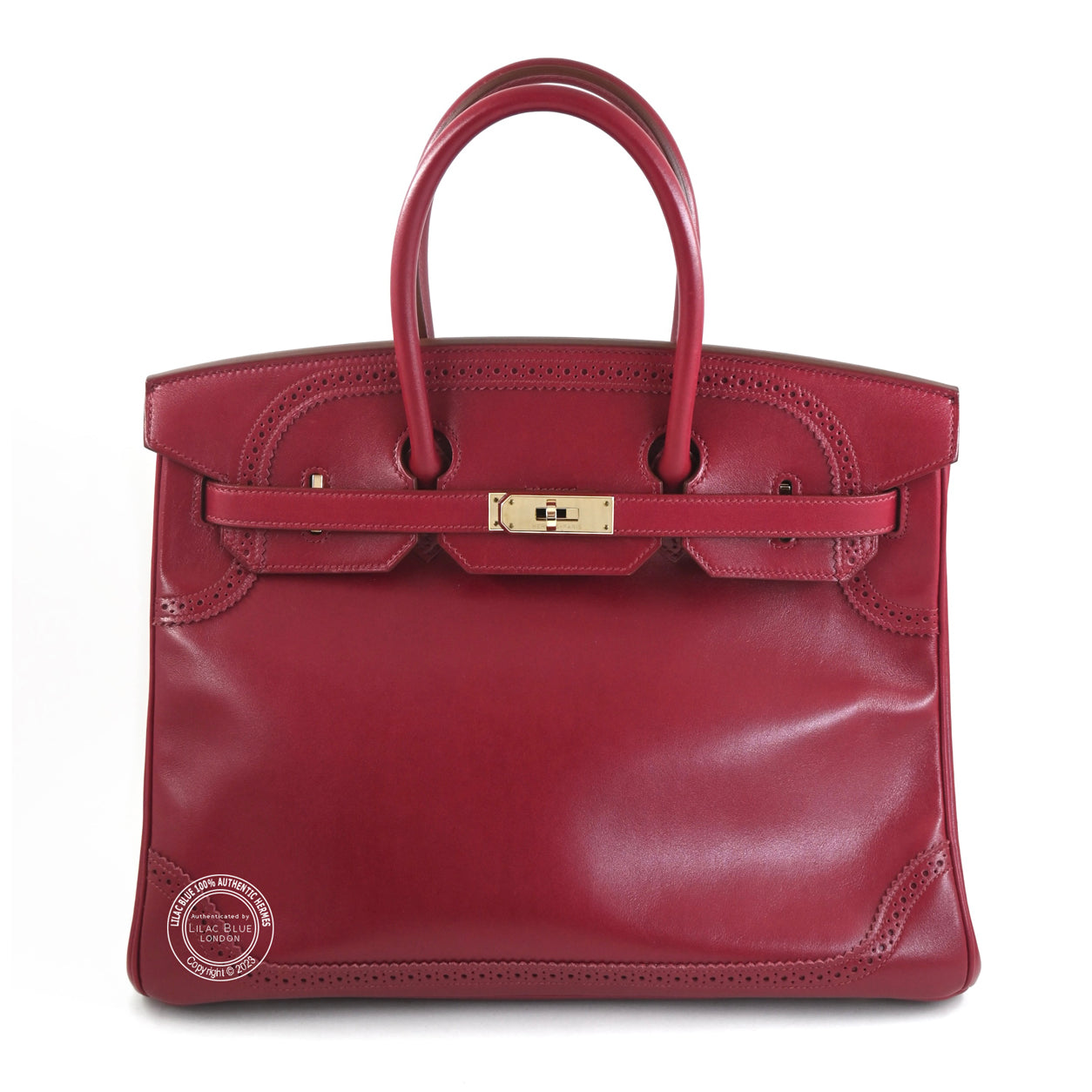 Hermes Birkin 35cm Rubis Ghillies Tadelakt GHW - Preloved