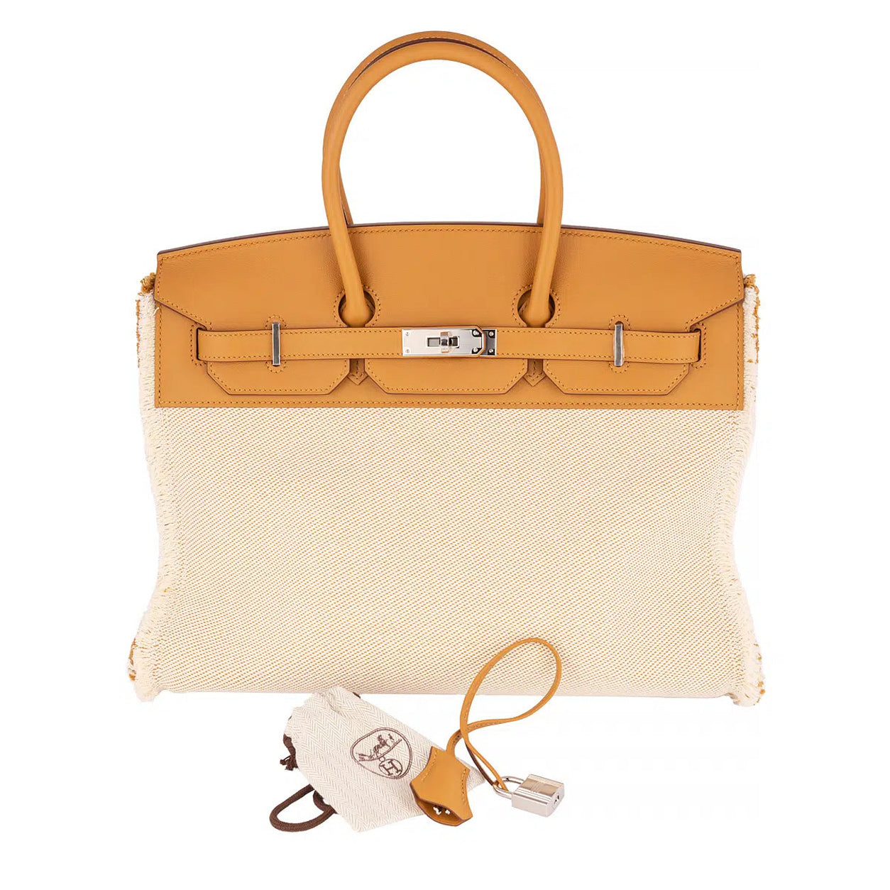 Hermès Birkin 35cm Sesame Fray Fray Swift & Toile PHW