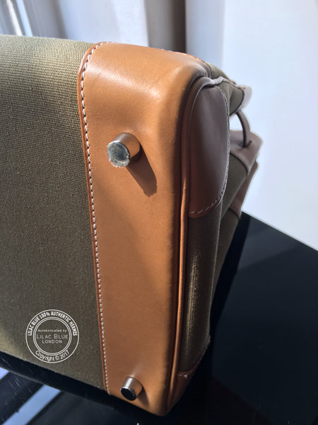 Hermès Birkin 35cm Natural & Khaki Barenia & Toile PHW - Preloved