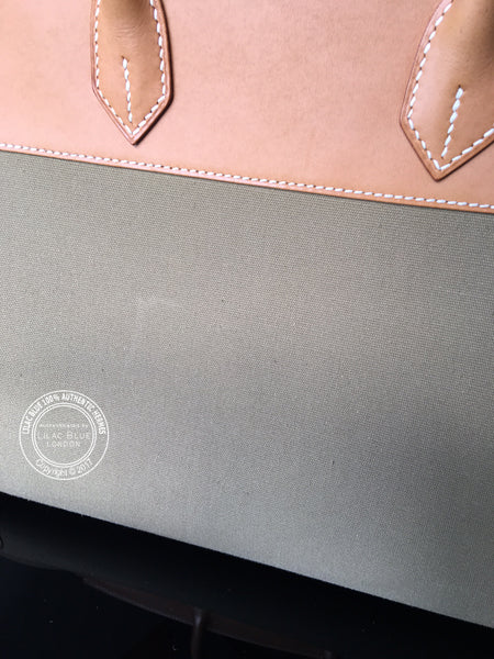 Hermès Birkin 35cm Natural & Khaki Barenia & Toile PHW - Preloved