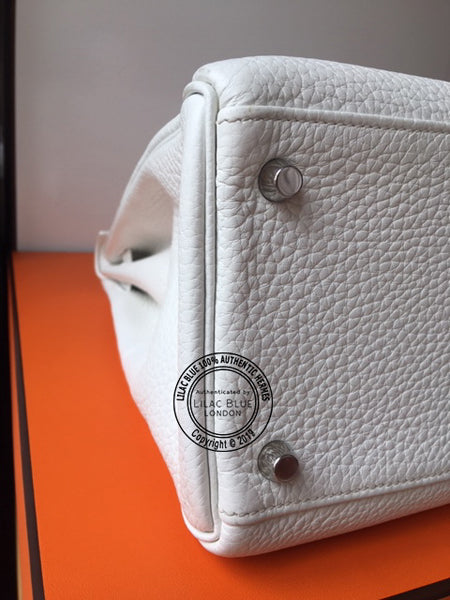 Hermès Kelly 35cm White Clemence PHW - Preloved