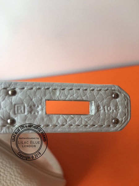 Hermès Kelly 35cm White Clemence PHW - Preloved