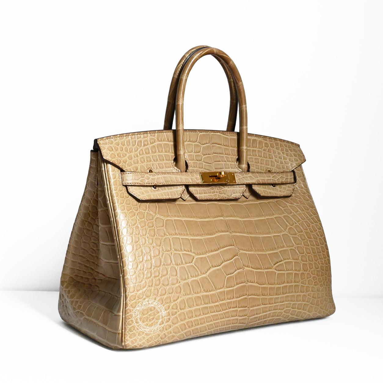 Hermès Birkin 35cm Poussiere Alligator GHW - Preloved