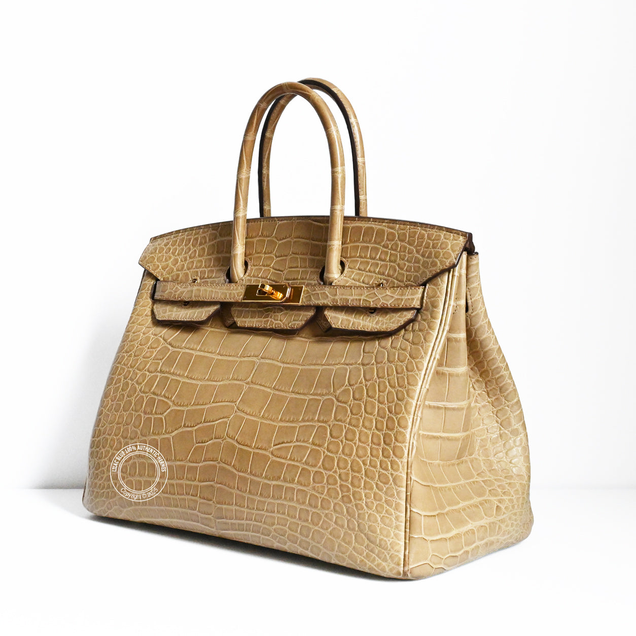 Hermès Birkin 35cm Poussiere Alligator GHW - Preloved