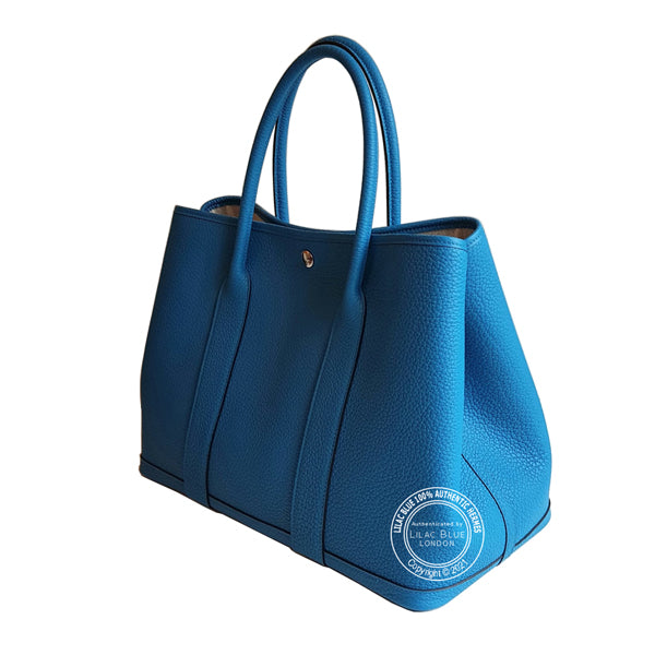 Hermès Garden Party 36cm Bleu Zanzibar Negonda PHW