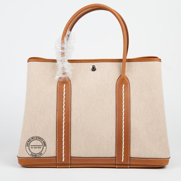 Hermès Garden Party 36cm Barenia & Canvas - Preloved